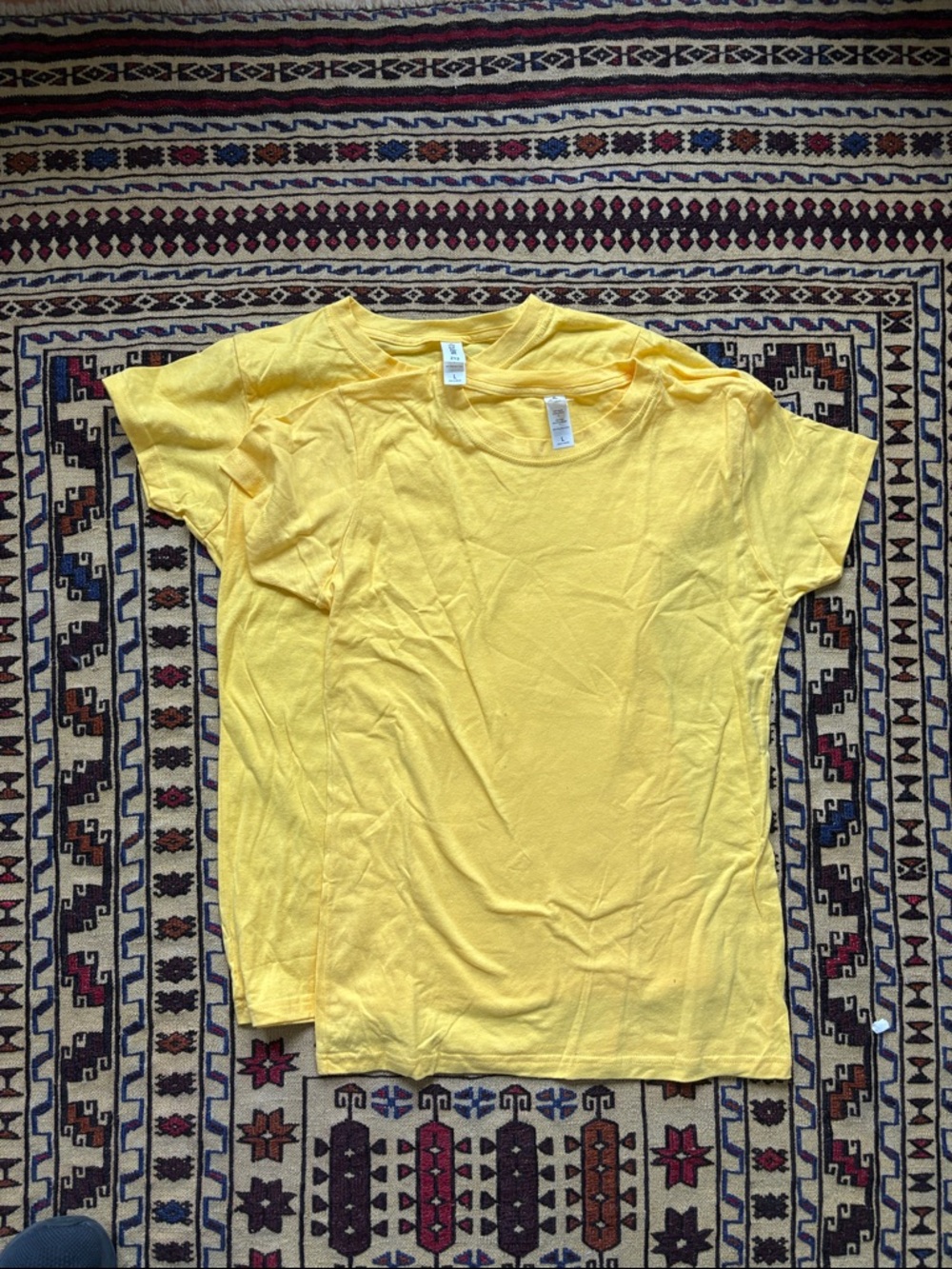 Tultex Yellow Crew Neck T-Shirts - Pack of 2
